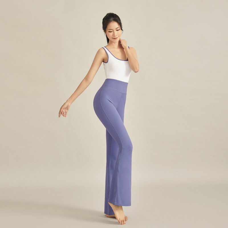 Flared Yoga Pants One Piece Set for Women - High Waist Workout Jumpsuit, Pilates & Dance Training Outfit - 图片 9