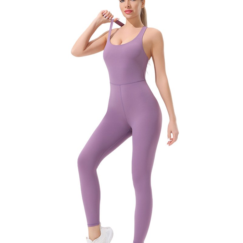 Padded Yoga Leotard with Built-in Bra - Quick-Dry, Seamless & High-Waist Full-Coverage Bodysuit - 图片 3