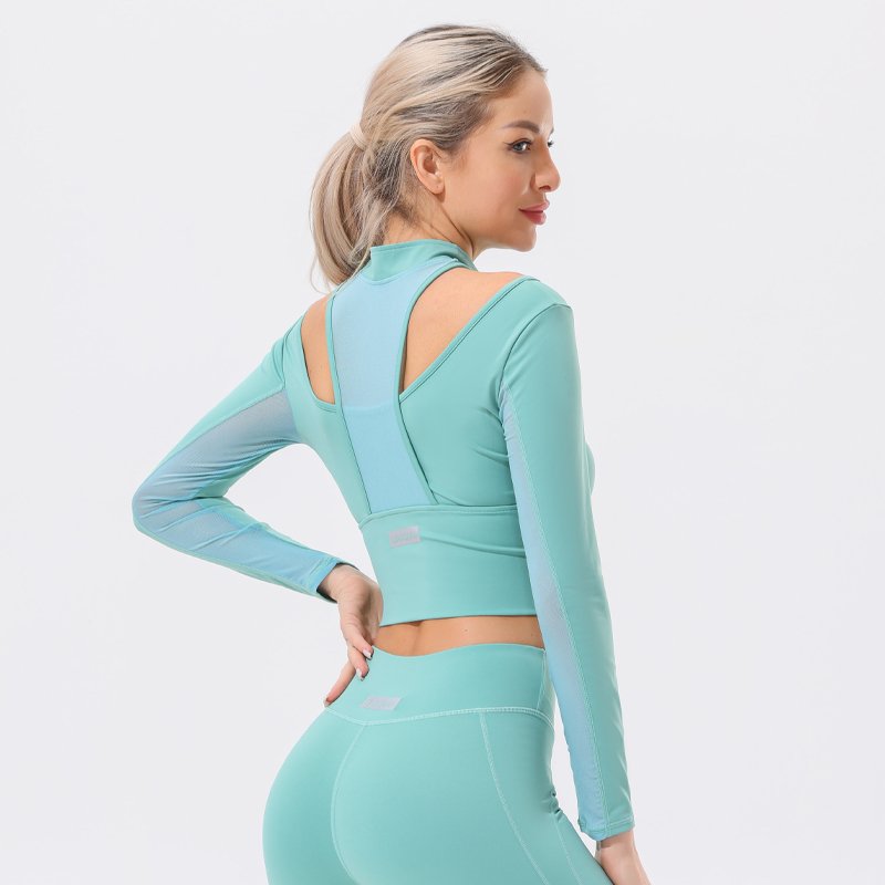 Naked Feel Half Zip Workout Top - Mesh Back Detail Sportswear Jacket for Yoga & Gym - 图片 7