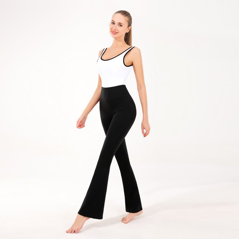 Flared Yoga Pants One Piece Set for Women - High Waist Workout Jumpsuit, Pilates & Dance Training Outfit - 图片 6