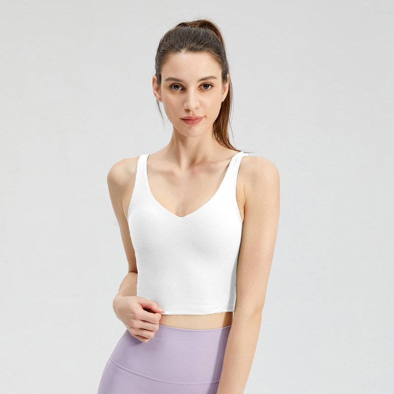 Padded High Impact Workout Top for Women - Quick-Dry Built-in Bra Yoga Vest, Running & Gym Sports Bra - 图片 5