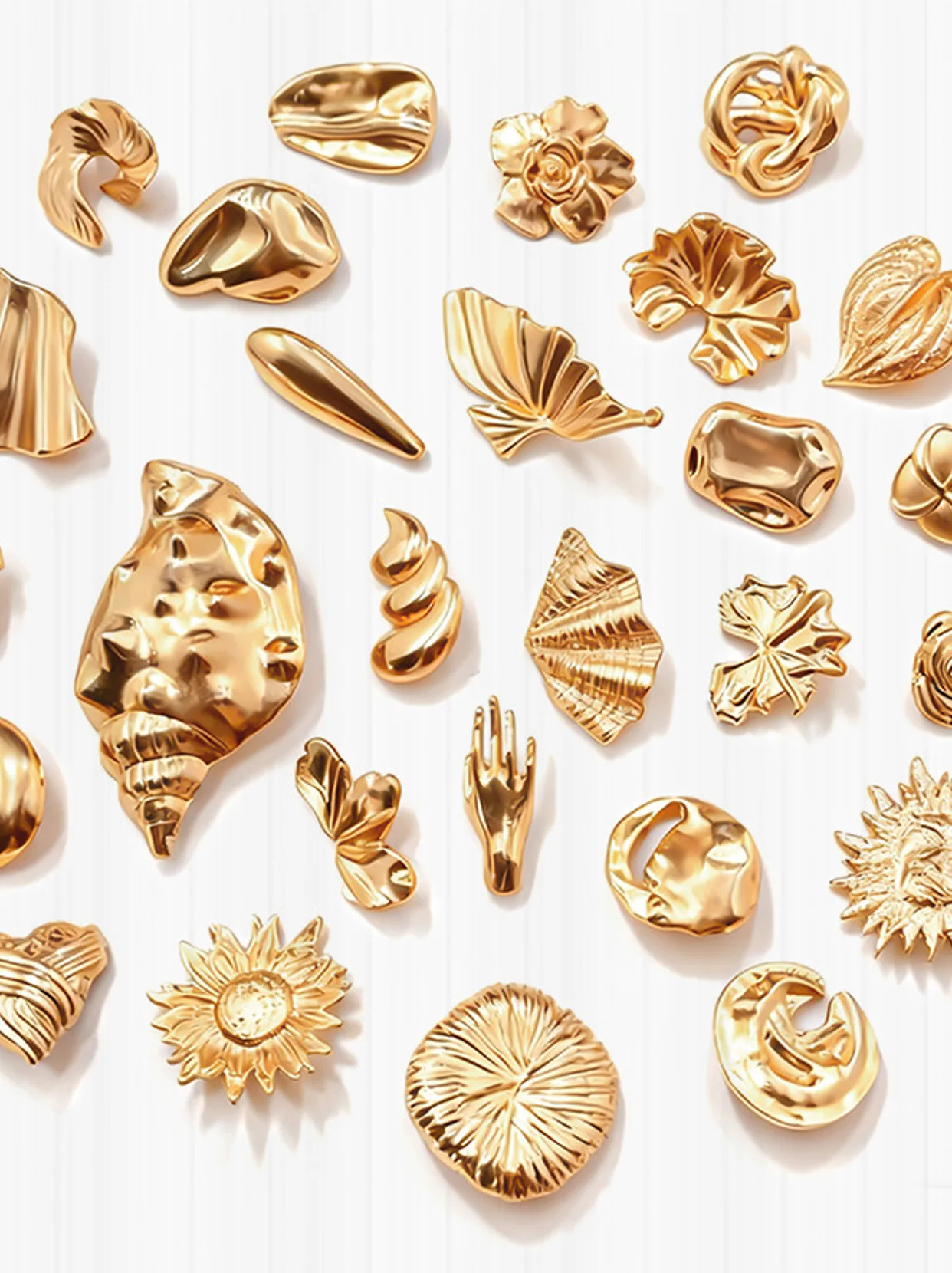 Gold Irregular Metal Decorative Swimwear Buttons